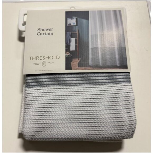 Threshold Nautical Shower Curtain Ombre Blue - Picture 1 of 8